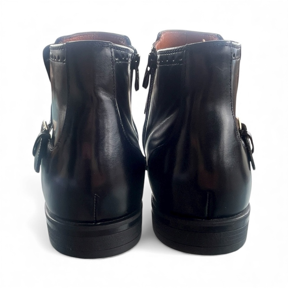 Stacy Adams Men’s Black Leather Ankle Boots Zip Dress Shoes Memory Foam Sz 13 - Picture 7 of 10